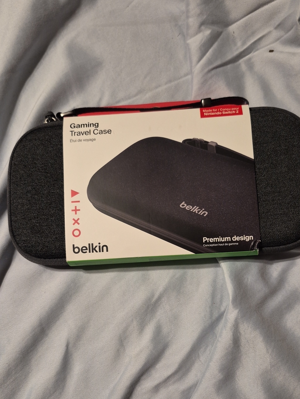 belkin Black Gaming Travel Case with Red Zip Accent Perfect For Switch